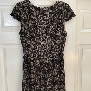 Talbots black and beige lace dress